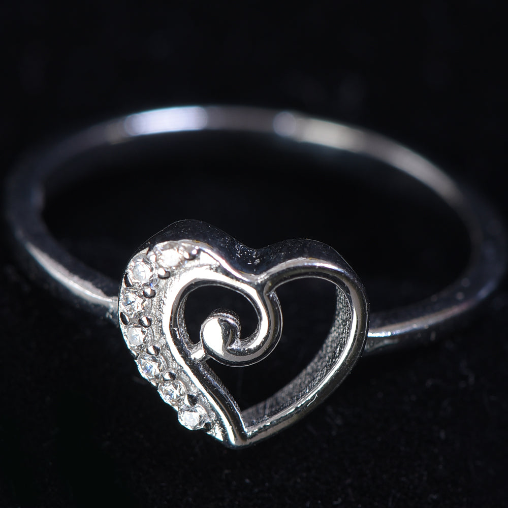 925 sterling silver heart shaped ring for women