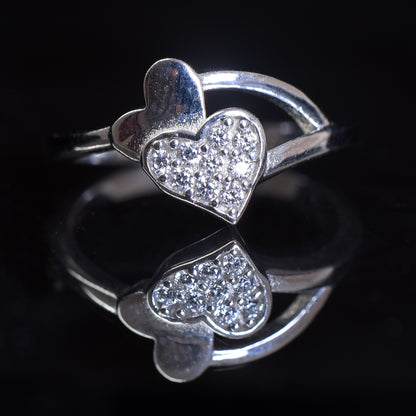 925 Sterling Silver heart shaped Ring Women