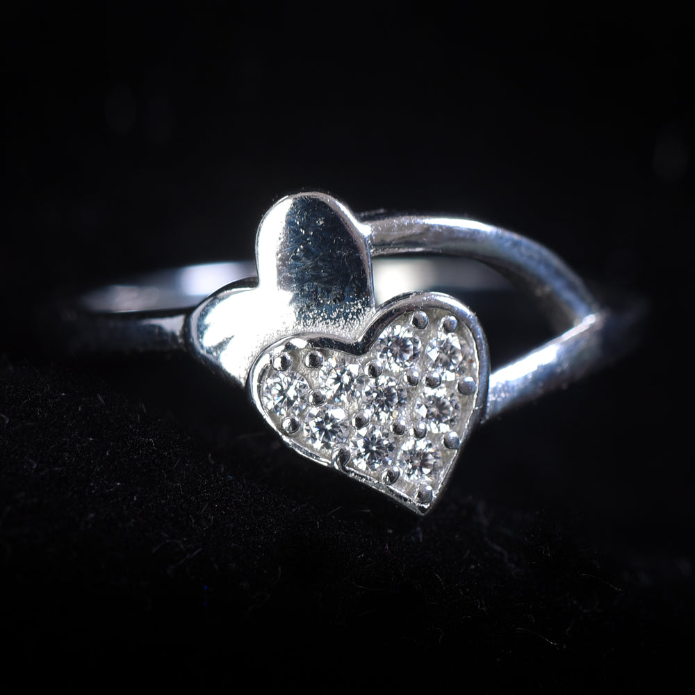 925 Sterling Silver heart shaped Ring Women