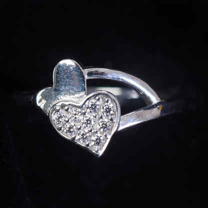 925 Sterling Silver heart shaped Ring Women