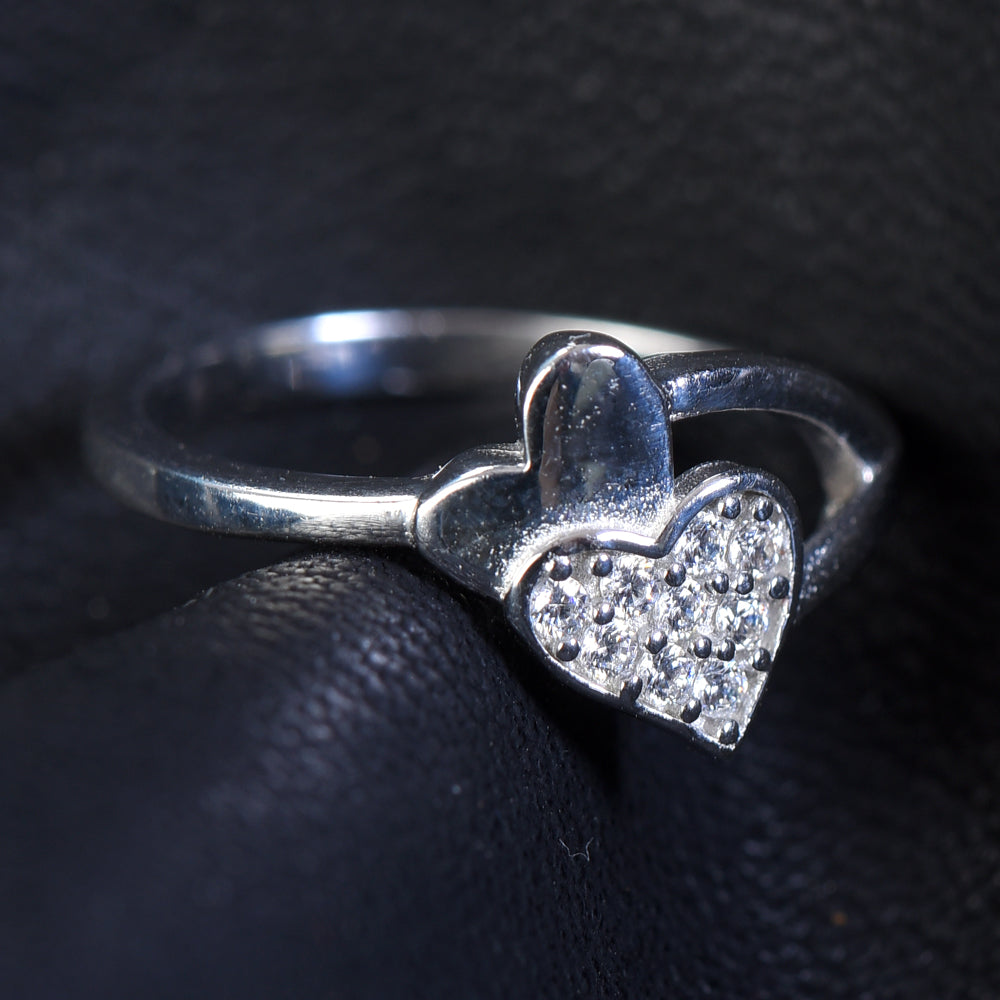 925 Sterling Silver heart shaped Ring Women