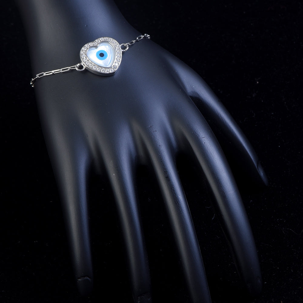 925 sterling silver zirconia Blue eye stone bracelet  for women