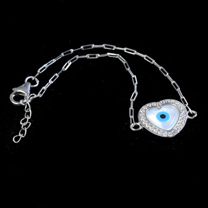 925 sterling silver zirconia Blue eye stone bracelet  for women