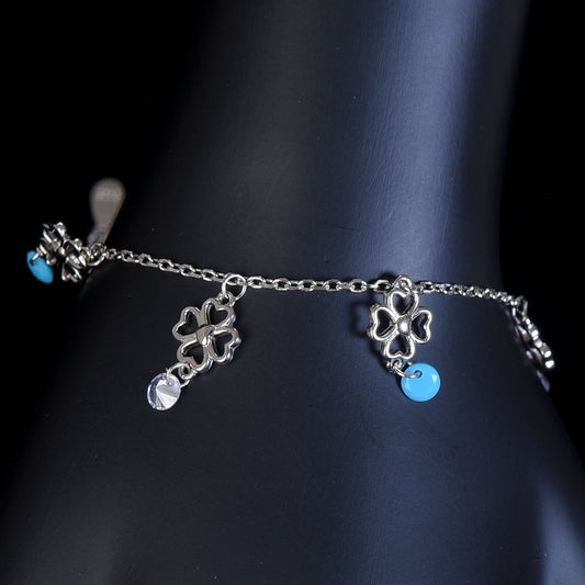 925 Sterling Silver zirconia blue diamond Bracelet