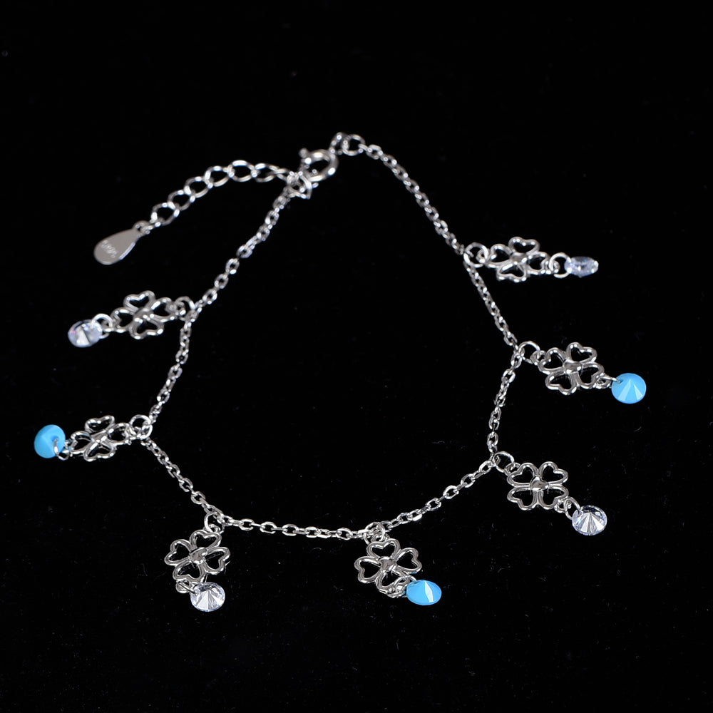 925 Sterling Silver zirconia blue diamond Bracelet