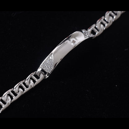 925 sterling silver zirconia diamonds bracelet for men