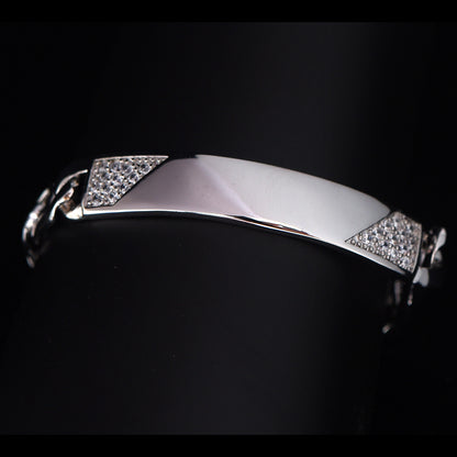 925 sterling silver zirconia diamonds bracelet for men