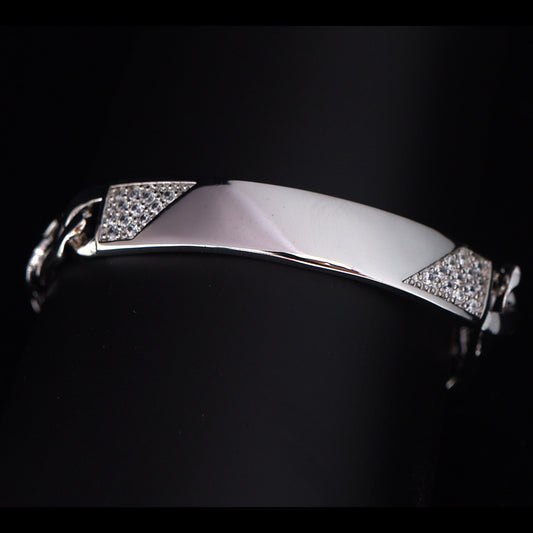 925 sterling silver zirconia diamonds bracelet for men