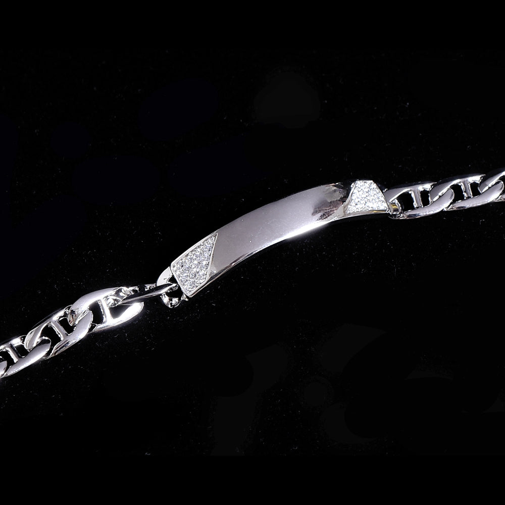 925 sterling silver zirconia diamonds bracelet for men