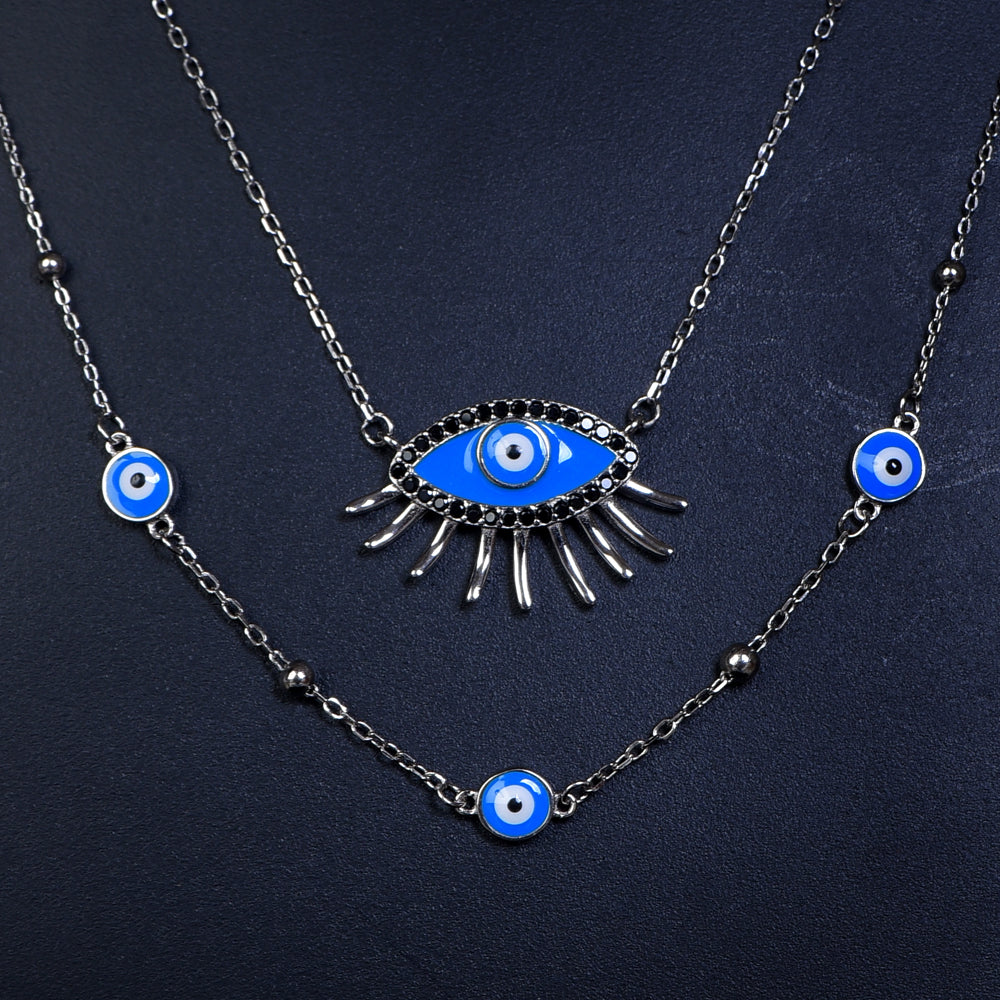 925 sterling silver evil eye necklace for women