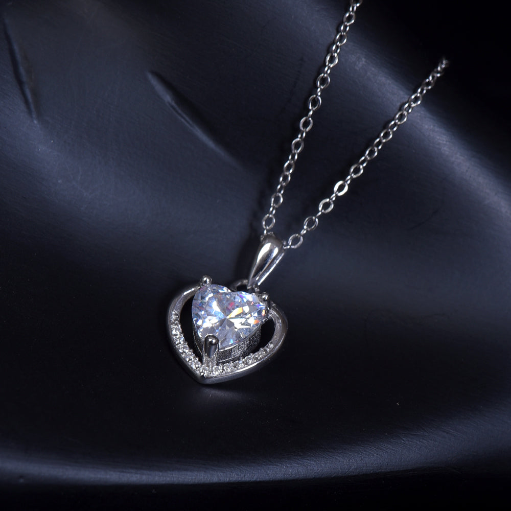 925 sterling silver necklace for women heart shape