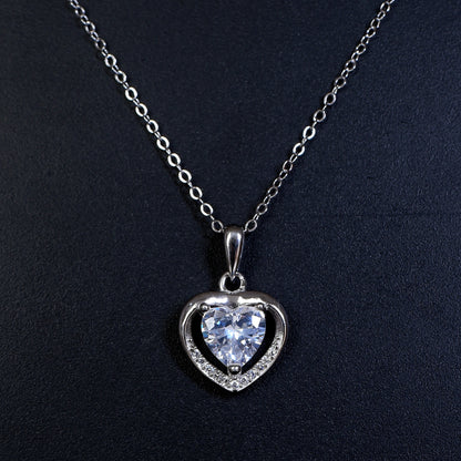 925 sterling silver necklace for women heart shape