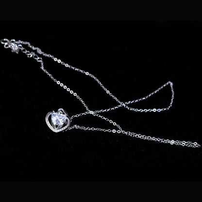 925 sterling silver necklace for women heart shape