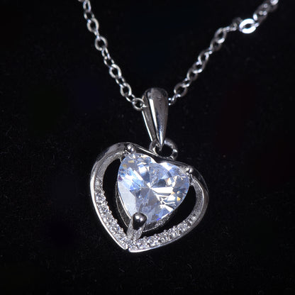 925 sterling silver necklace for women heart shape