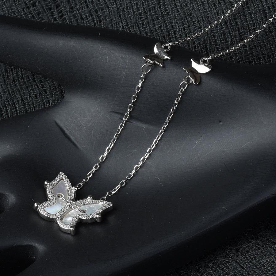 925 Sterling  Silver Butterfly necklace for women