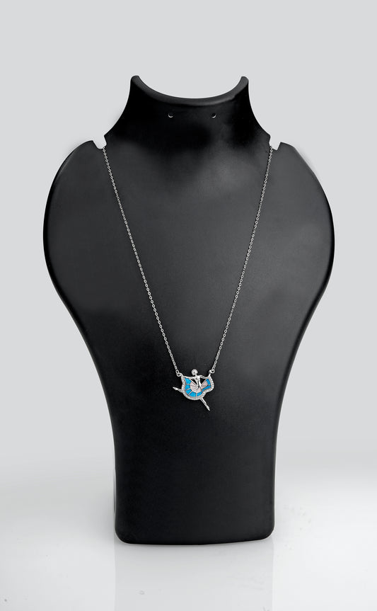 925 sterling silver necklace with dancing doll pendant